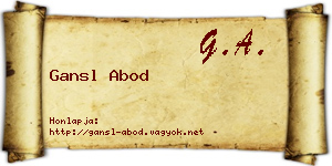 Gansl Abod névjegykártya
